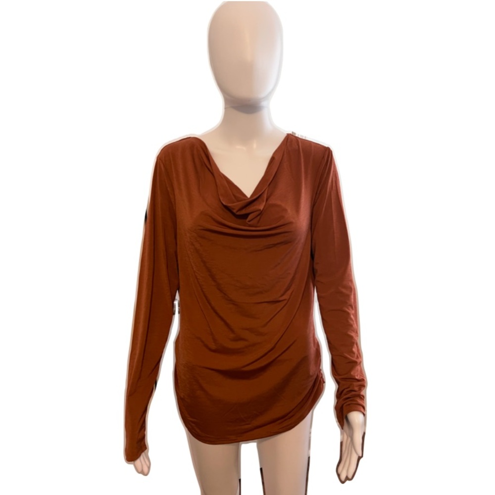 Women’s Dear Scarlett Drape Neck Top!